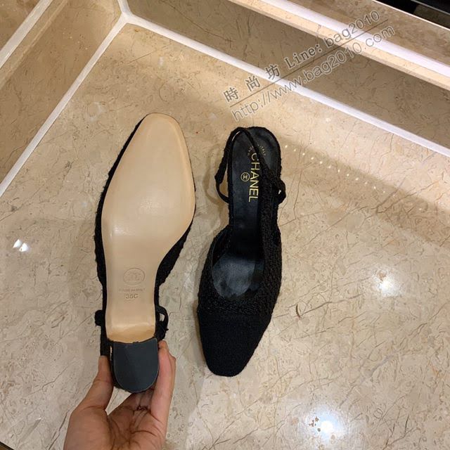 Chanel女鞋 香奈兒時尚經典涼鞋 Chanel中跟涼鞋  naq1087